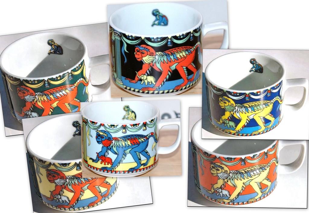 MONEKE BOPLA! Porzellan Tasse Kaffee Tee Kakao Milch